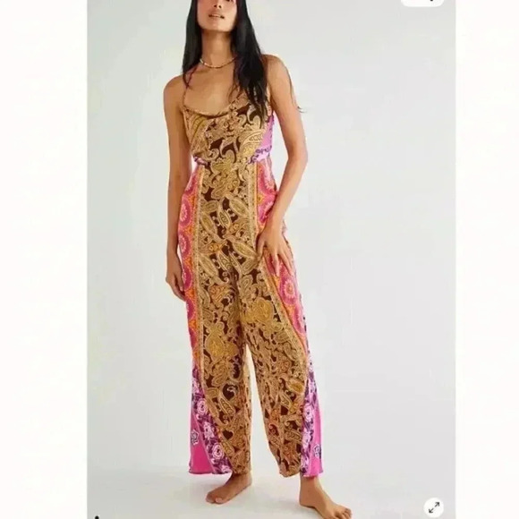 Free People Miranda Printed Jumpsuit - Picture 1 of 5